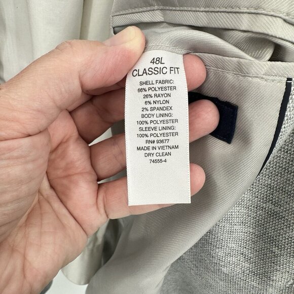 STAFFORD jacket blazer sport coat unlined unstructured classic fit gray 48L - Picture 9 of 10